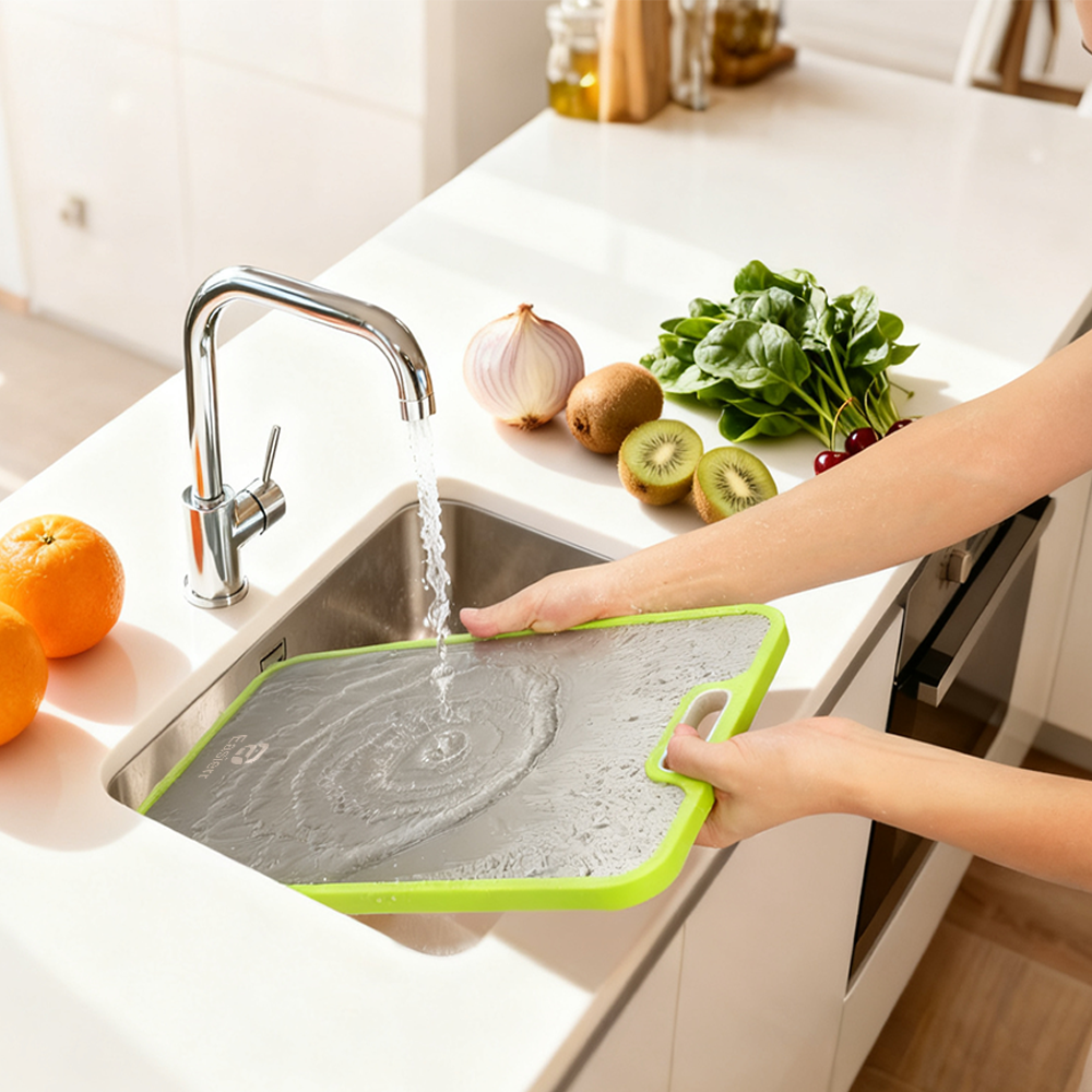 2 Pack Large Titanium Cutting Board , 2 Pcs (Green & Gray)
