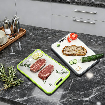 2 Pack Large Titanium Cutting Board , 2 Pcs (Green & Gray)