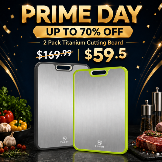 2 Pack Large Titanium Cutting Board , 2 Pcs (Green & Gray)