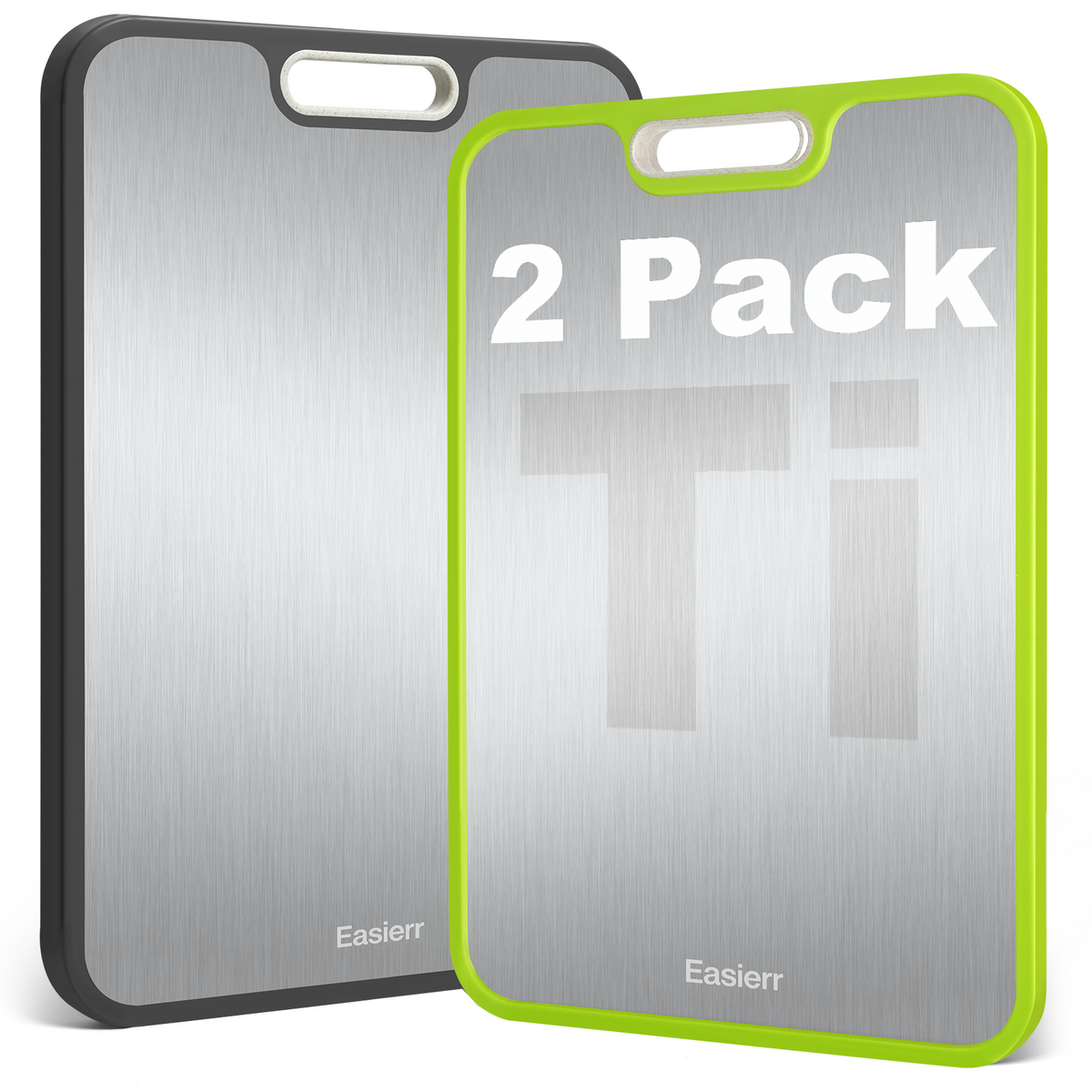 2 Pack Large Titanium Cutting Board , 2 Pcs (Green & Gray)