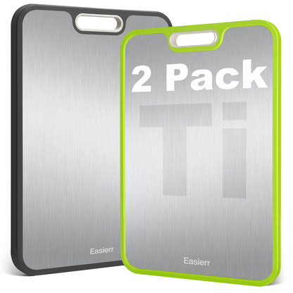 2 Pack Large Titanium Cutting Board , 2 Pcs (Green & Gray)