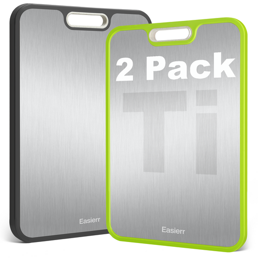2 Pack Large Titanium Cutting Board , 2 Pcs (Green & Gray)