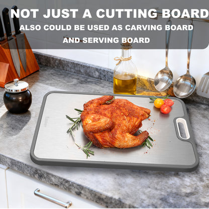 2 Pack Large Titanium Cutting Board , 2 Pcs (Green & Gray)